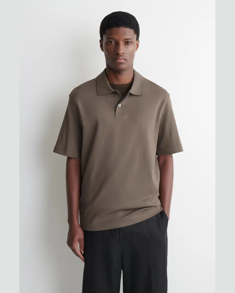 COS Poloshirt Aus Interlock-Baumwolle Braun