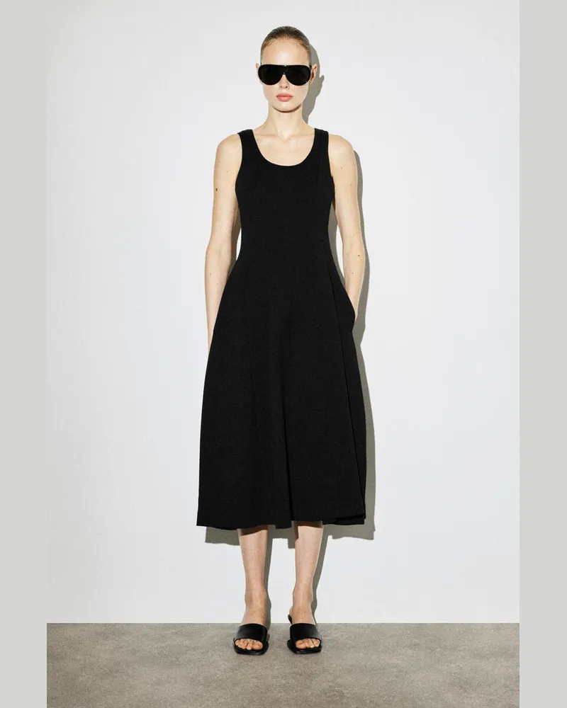 COS Midikleid Aus Baumwolle Schwarz