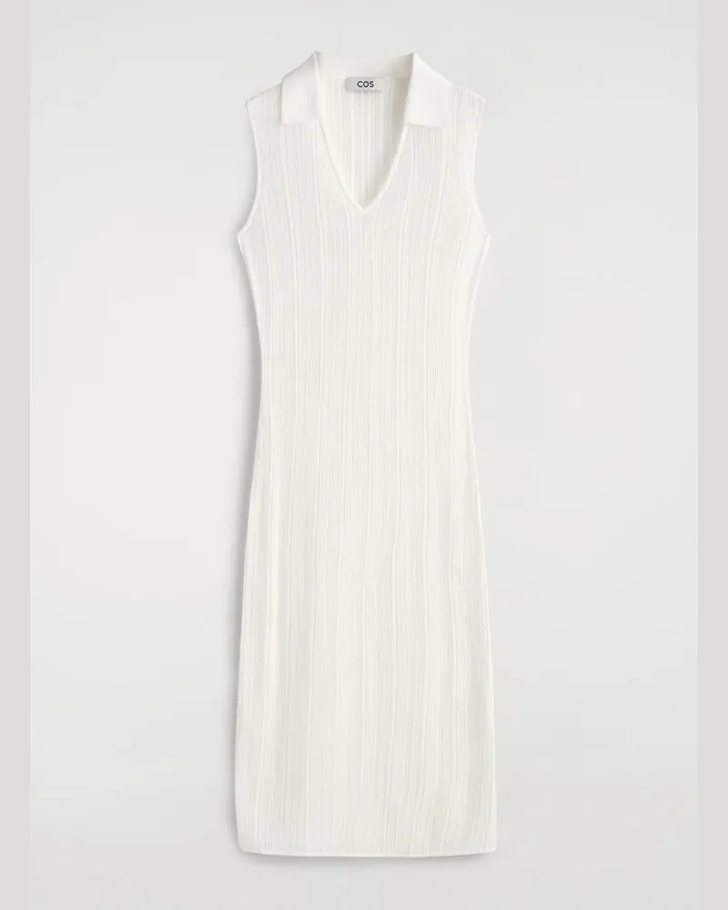 COS Durchscheinendes Strickkleid Aus Spitze Weiß