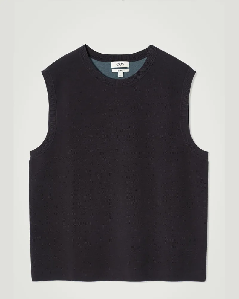COS Gestricktes Tanktop Aus Doubleface-Material Schwarz