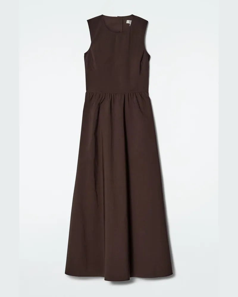 COS Maxikleid Aus Baumwolle Mit Rückenausschnitt Braun