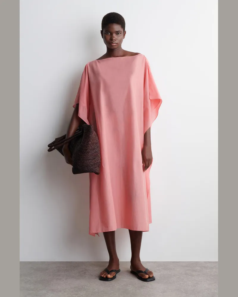 COS Drapierter Kaftan Aus Baumwolle Rosa