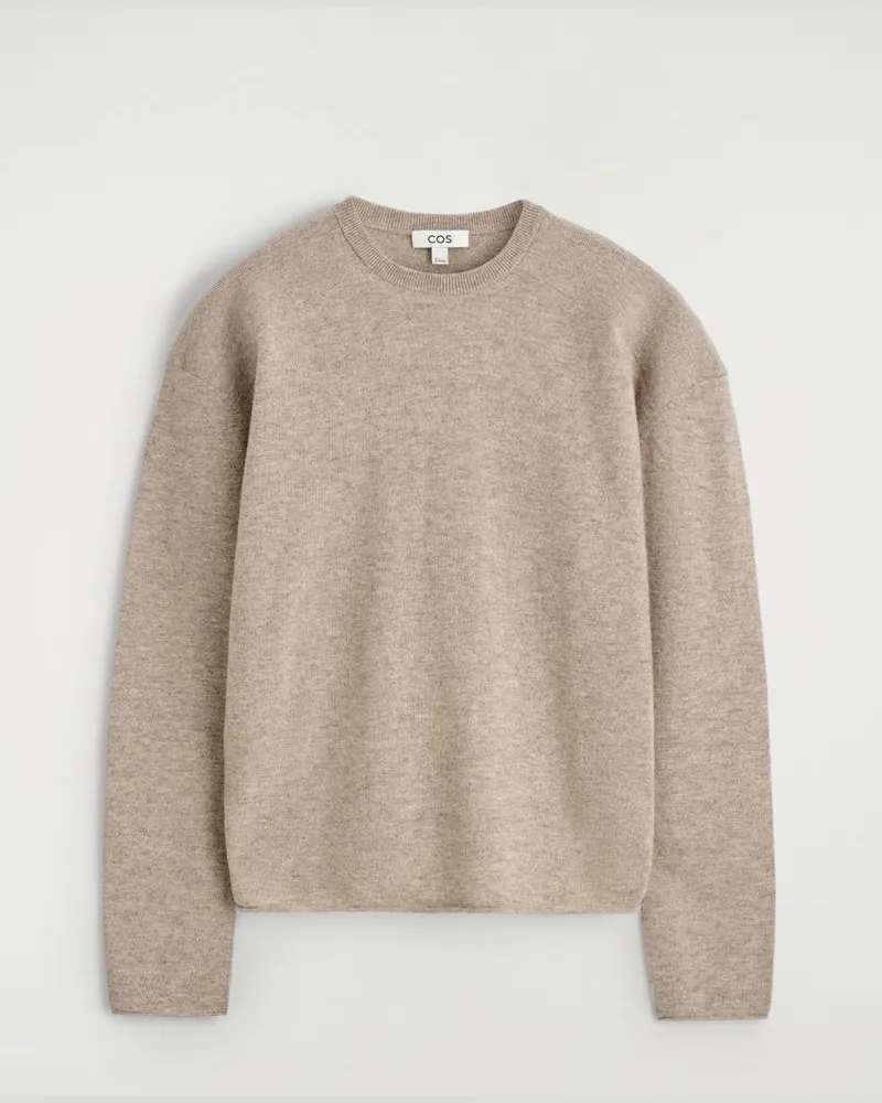 COS Pullover Aus Merinowolle Mit Rundhalsausschnitt Beige