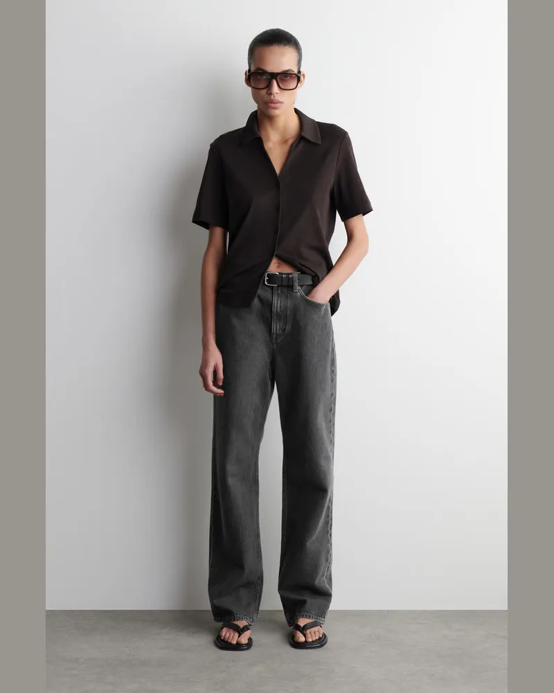COS Column Jeans Mit Geradem Bein Schwarz