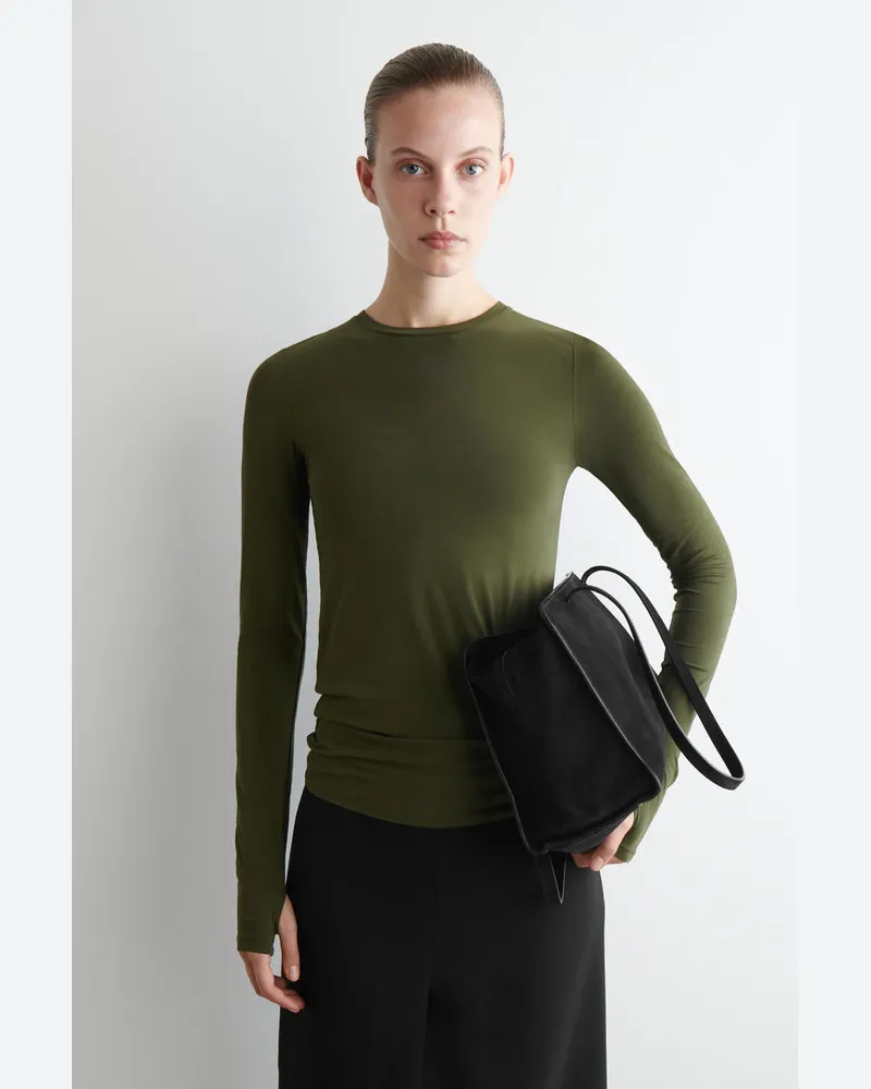 COS Schmales Leichtes Langarmshirt Grün