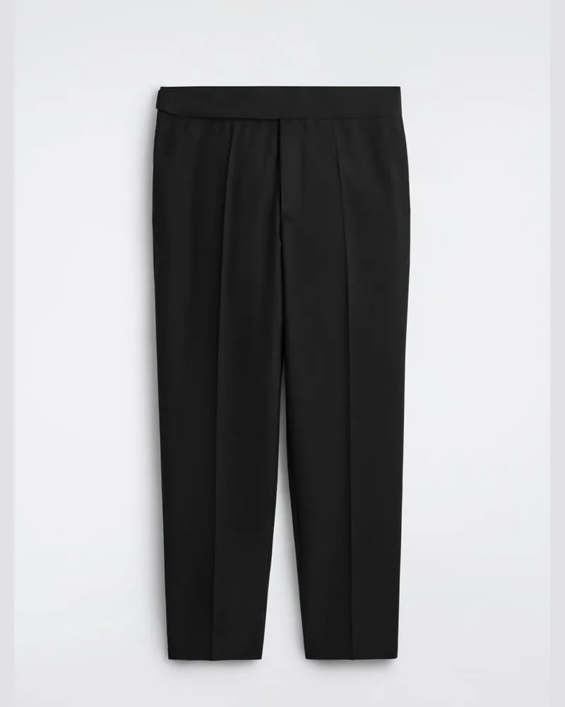 COS Schmal Zulaufende Wollhose Mit Kummerbund Schwarz