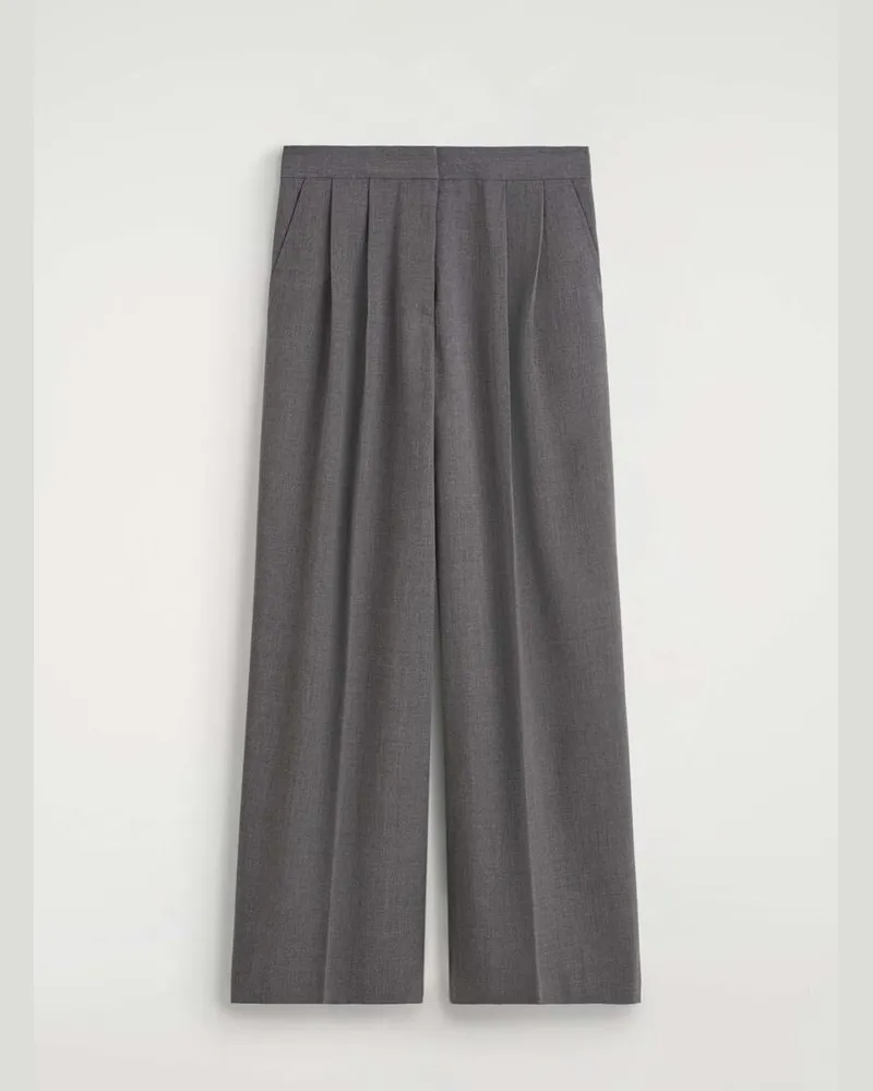 COS Hose Mit Weitem Bein Und Bügelfalten Grau