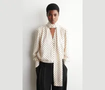 T-Shirt Mit Schaldetail Und Polka-Dots