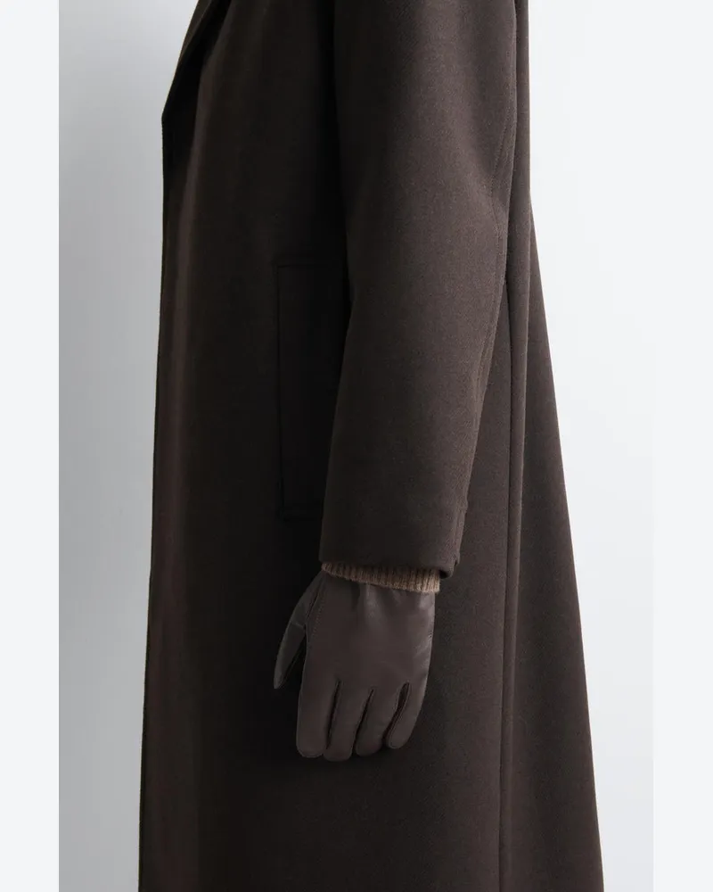 COS Lederhandschuhe Mit Kaschmirfutter Braun