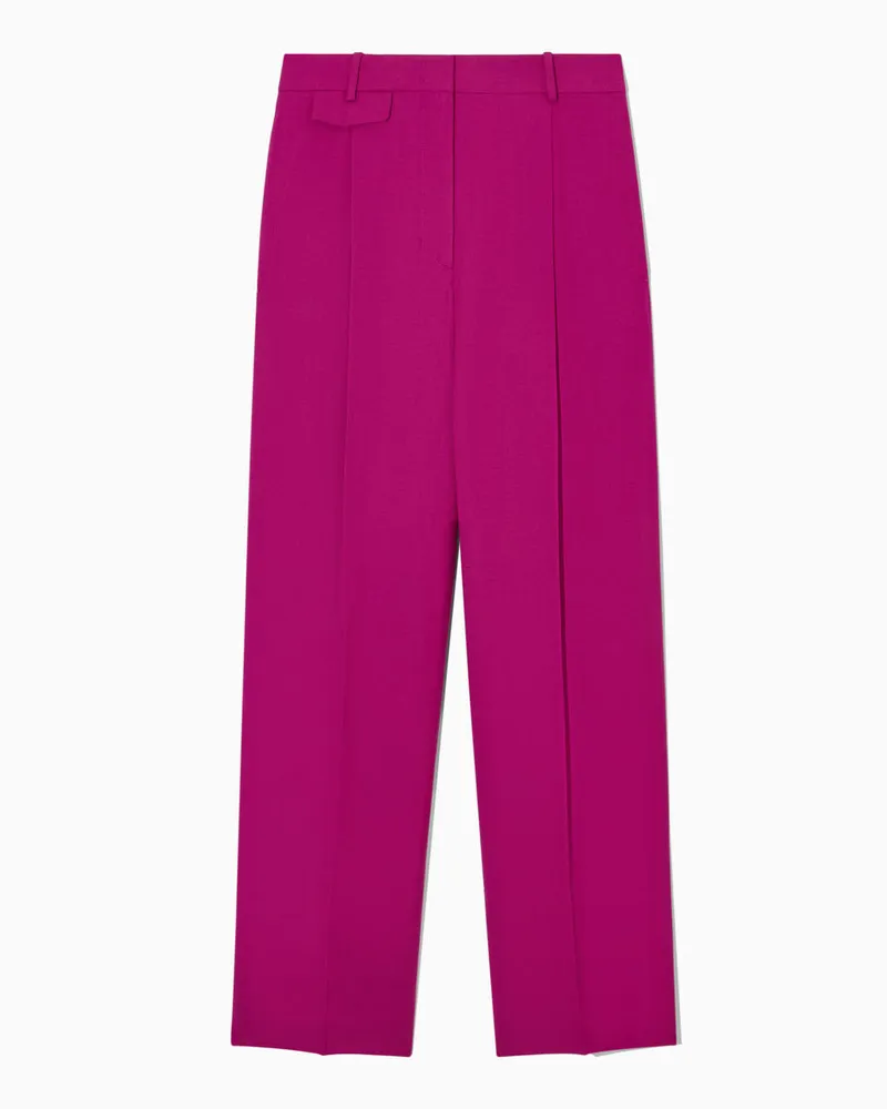 COS Lockere Hose Aus Leinen-Mix Mit Weitem Bein Rosa