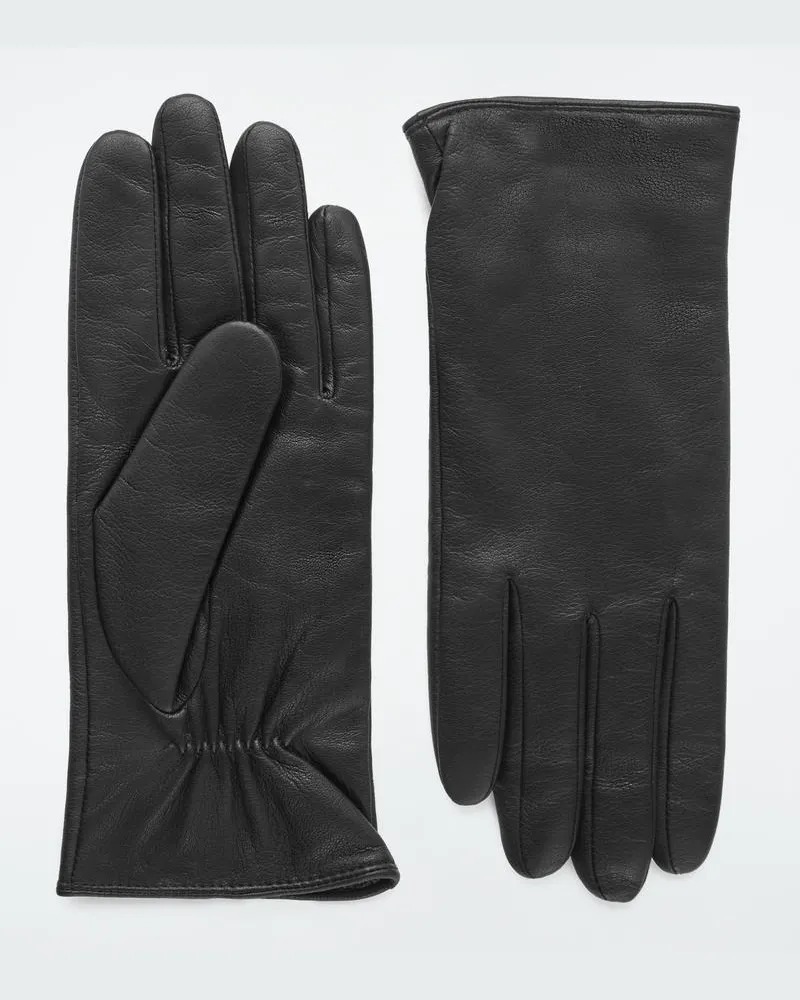 COS Lederhandschuhe Mit Kaschmirfutter Schwarz