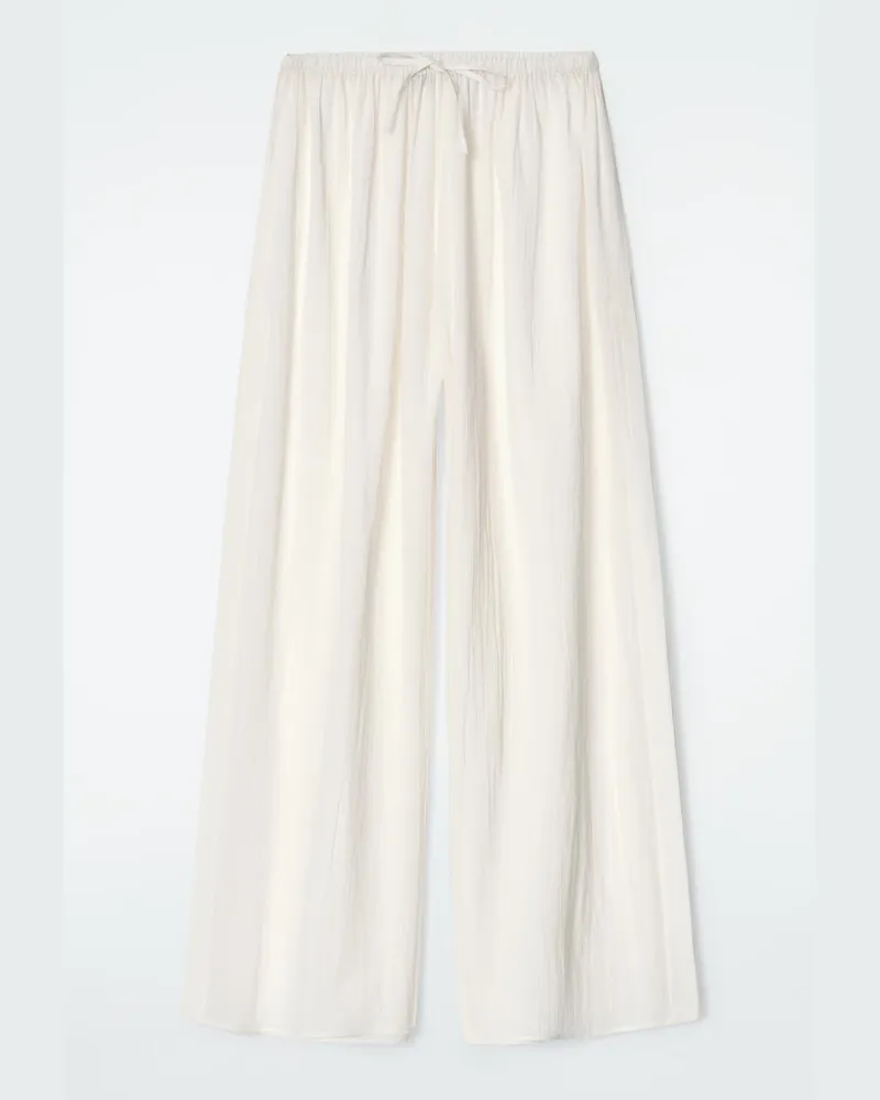 COS Strandhose Aus Baumwolle In Knitteroptik Weiß