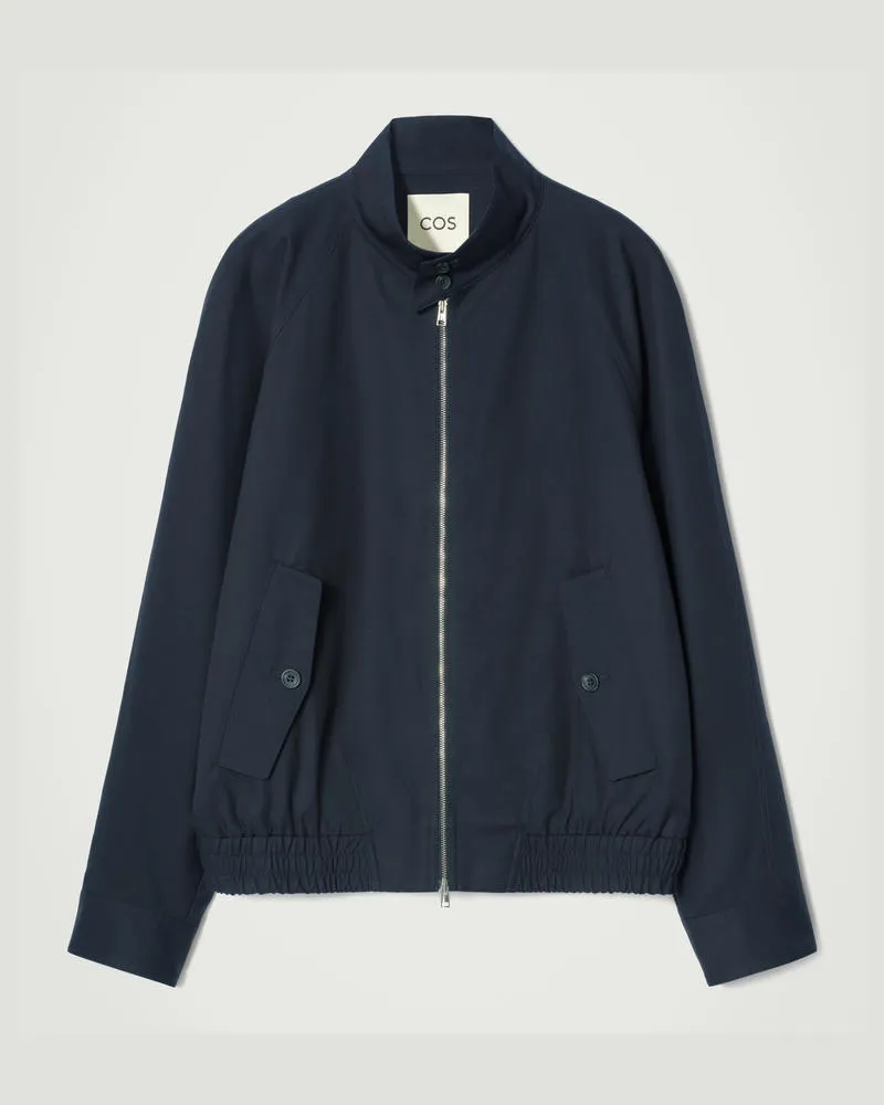 COS Wasserabweisende Harringtonjacke Blau