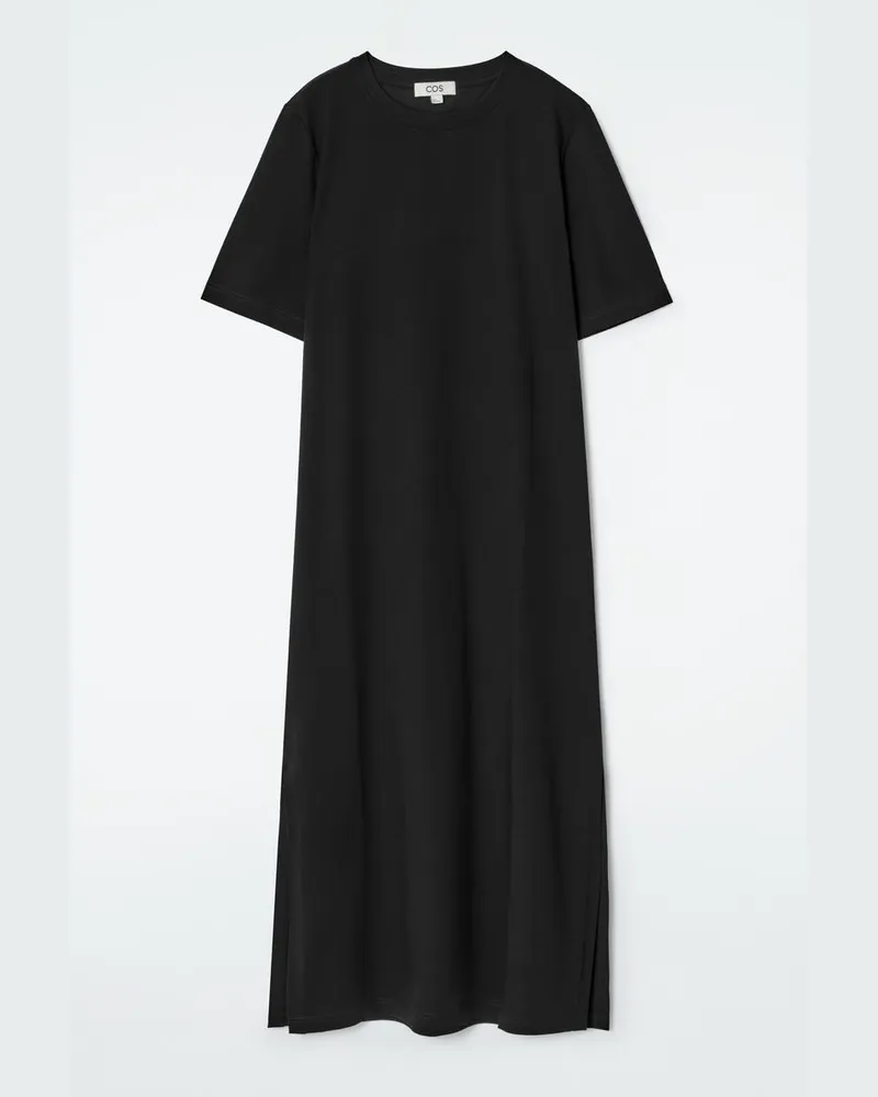 COS T-Shirt-Kleid Aus Baumwolle In Midilänge Schwarz