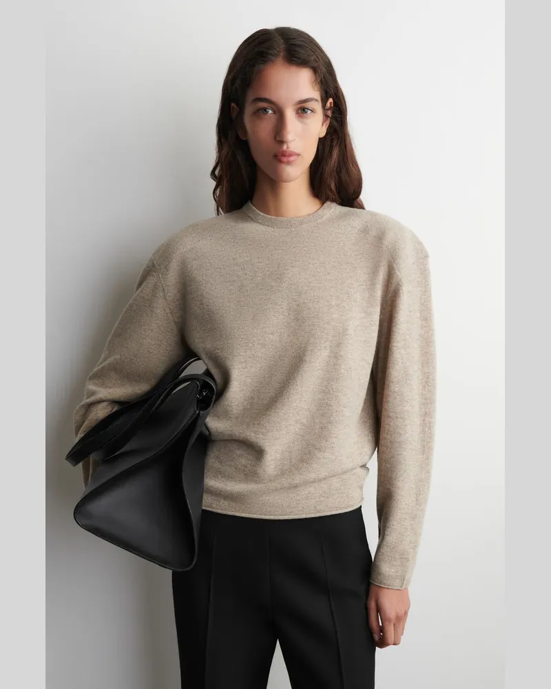 COS Pullover Aus Merinowolle Mit Rundhalsausschnitt Beige