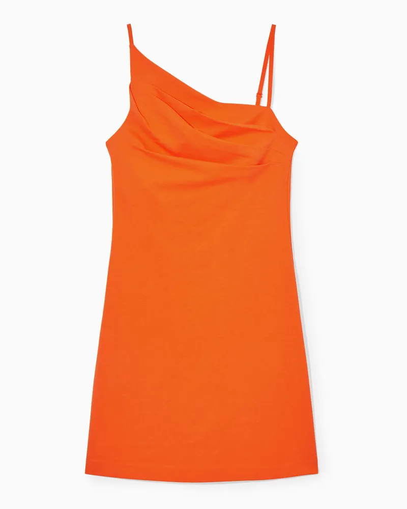 COS Asymmetrisches Minikleid Mit Drapiertem Oberteil Orange