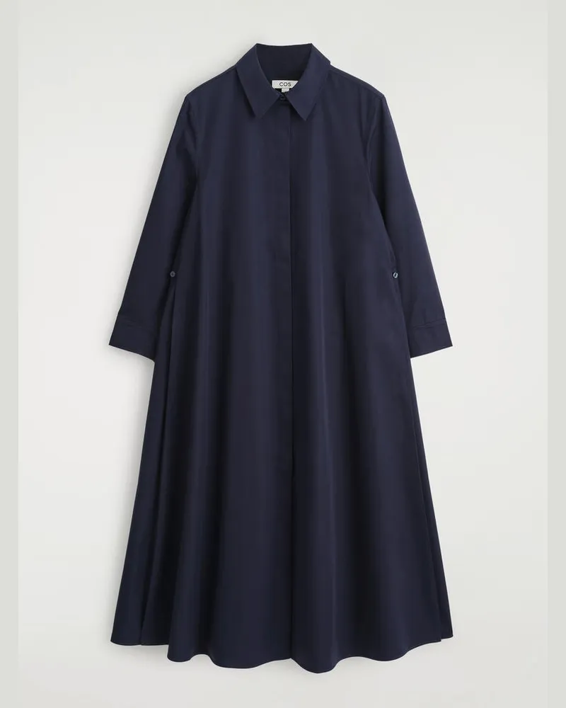 COS Voluminöses Hemdkleid In Maxilänge Blau