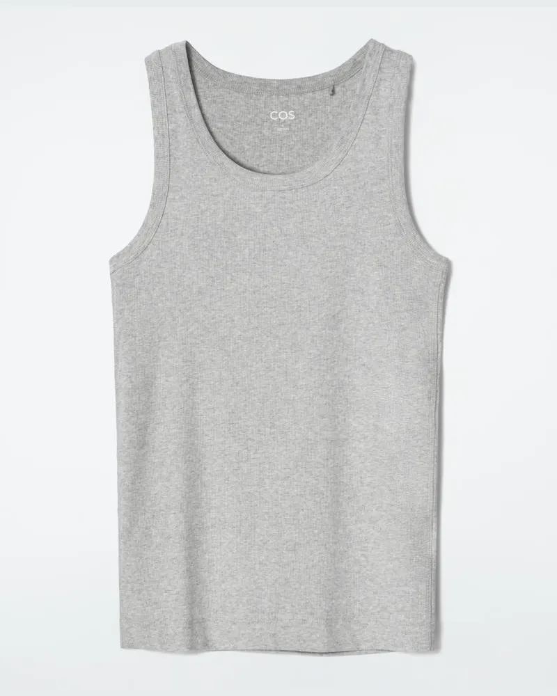 COS Geripptes Tanktop Grau