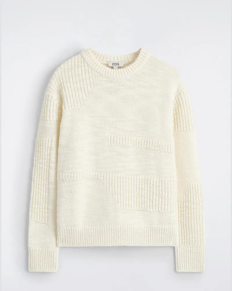 COS Wollpullover Mit Leitermuster Weiß