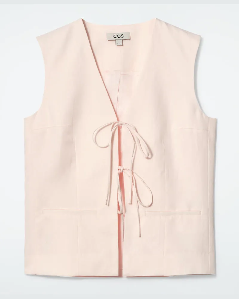 COS Weste Aus Leinen-Mix Mit Bändern Rosa