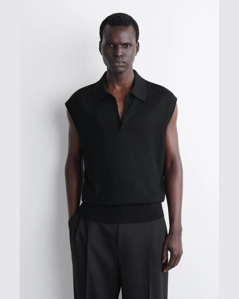 COS Poloweste Aus Merinowolle Schwarz