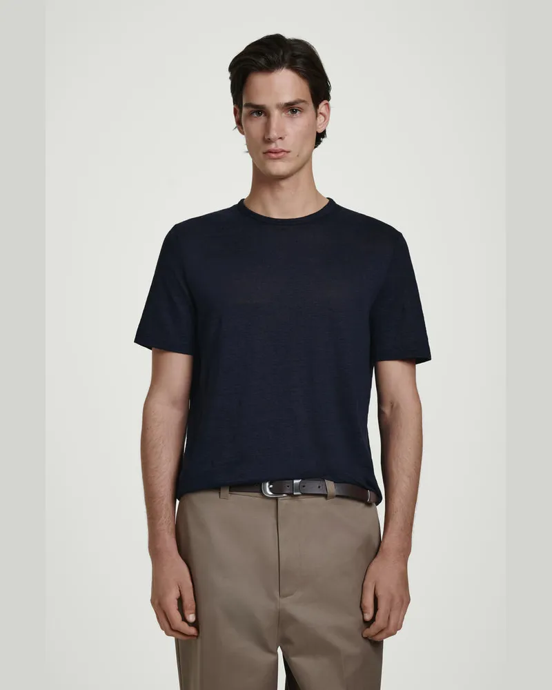COS T-Shirt Aus Leinen Blau