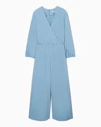 Cos Jumpsuit Mit Weitem Bein Und V-Ausschnitt Hellblau