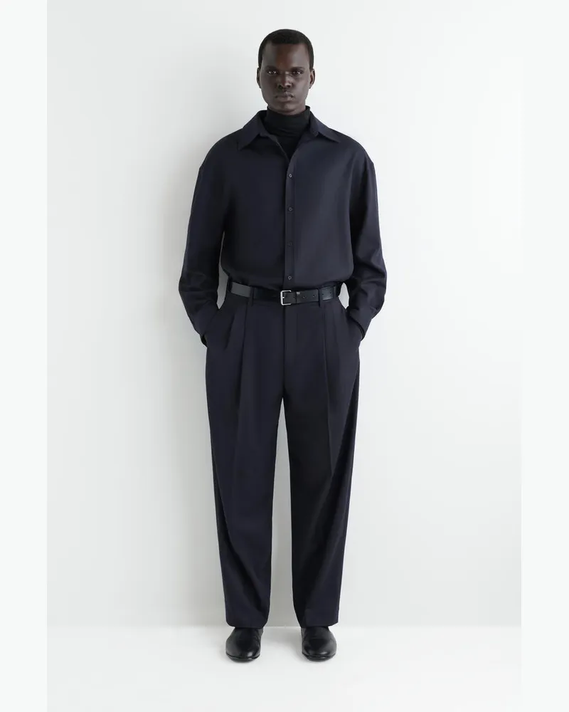 COS Hose Aus Wollflanell Blau