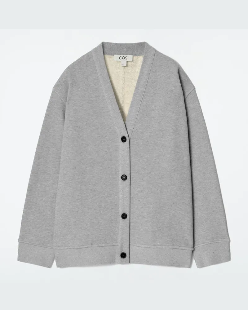 COS Strickjacke Aus Jersey Mit V-Ausschnitt Grau