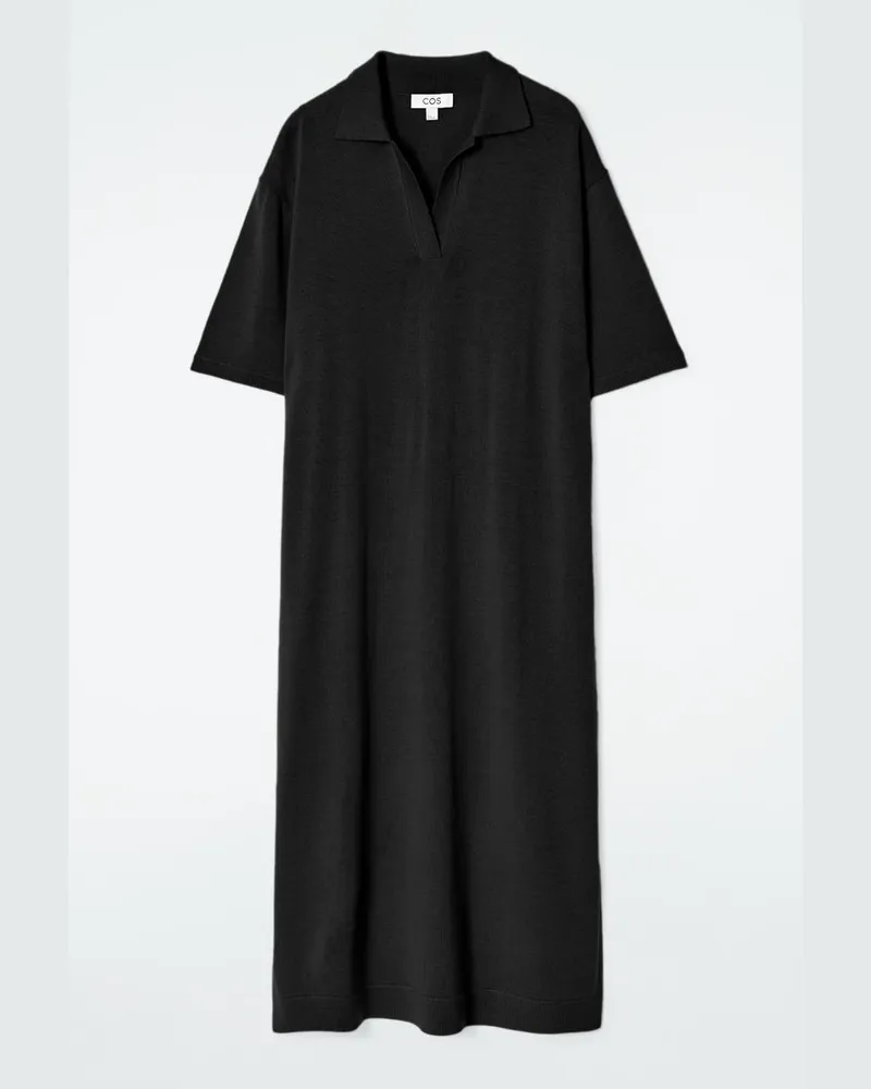 COS Polokleid Aus Merinowolle Schwarz