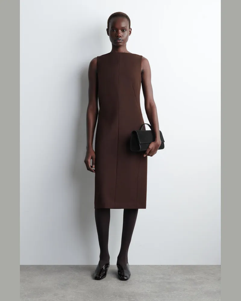 COS Elegantes Midikleid Aus Wolle Braun
