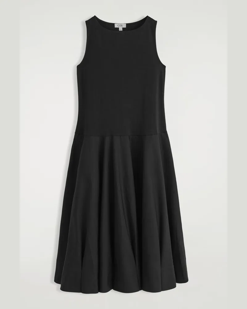 COS Midikleid Mit U-Boot-Ausschnitt Aus Baumwolle Schwarz