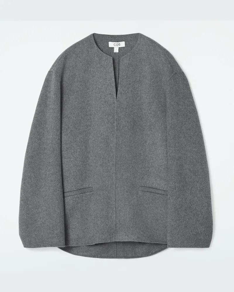 COS Bluse Aus Doubleface-Wolle Grau