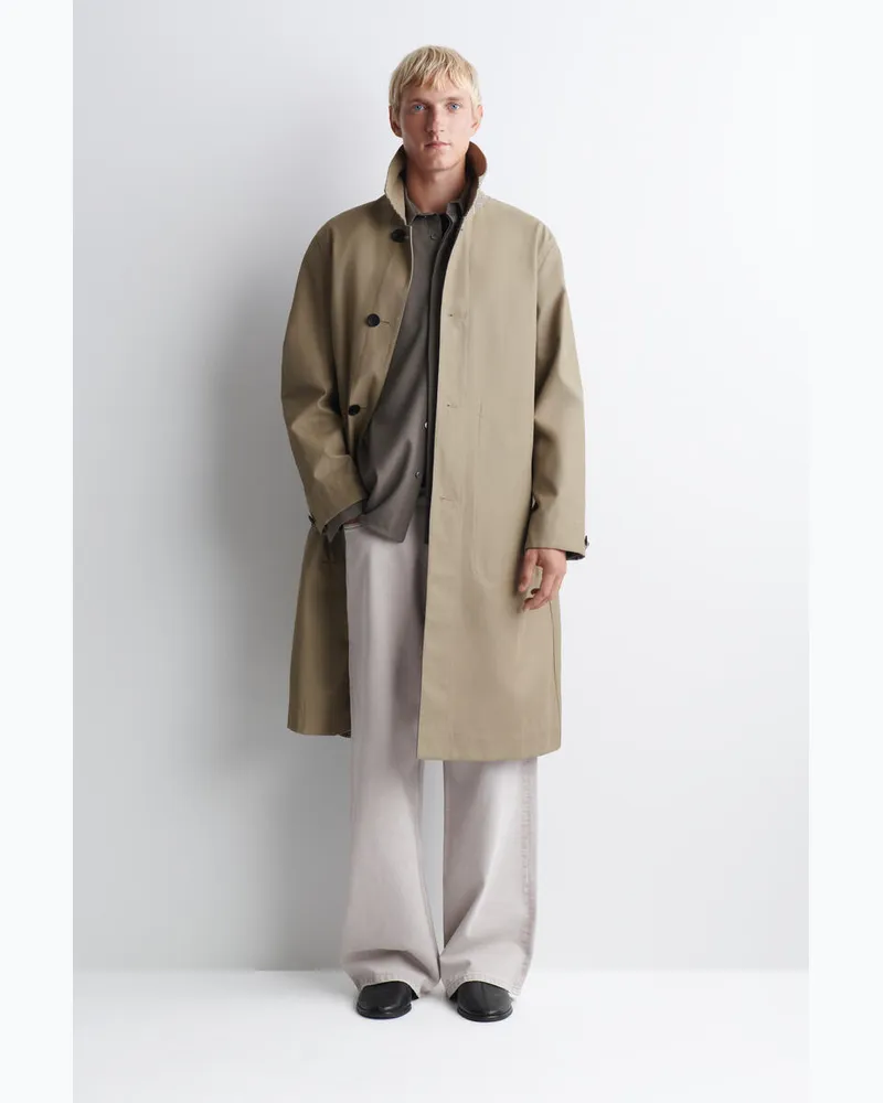 COS Wendbarer Karierter Car Coat Beige