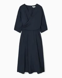 COS Midikleid Mit Puffärmeln Navyblau