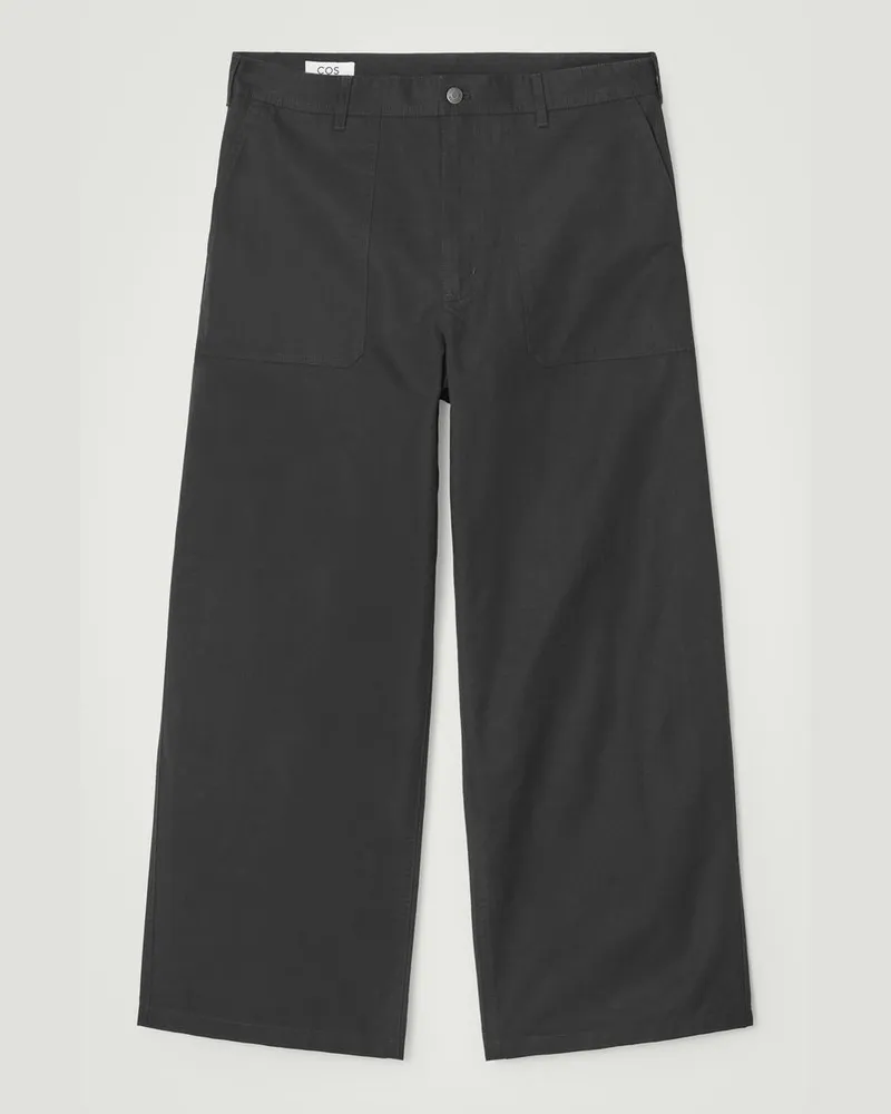 COS Utility-Hose Aus Baumwolle Mit Weitem Bein Schwarz