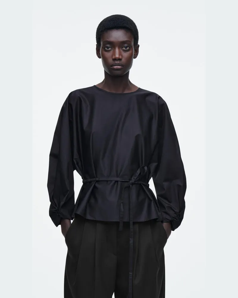 COS Bluse Mit Schösschen Und Kordelzug Blau