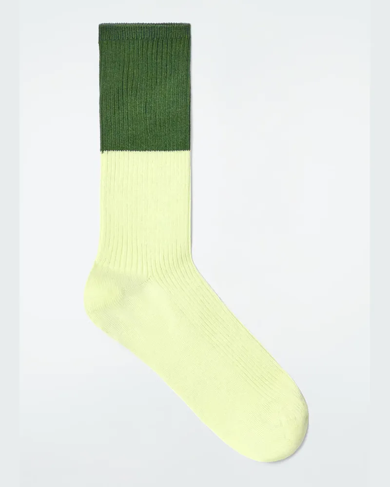COS Colour-Block-Socken Aus Baumwolle Grün