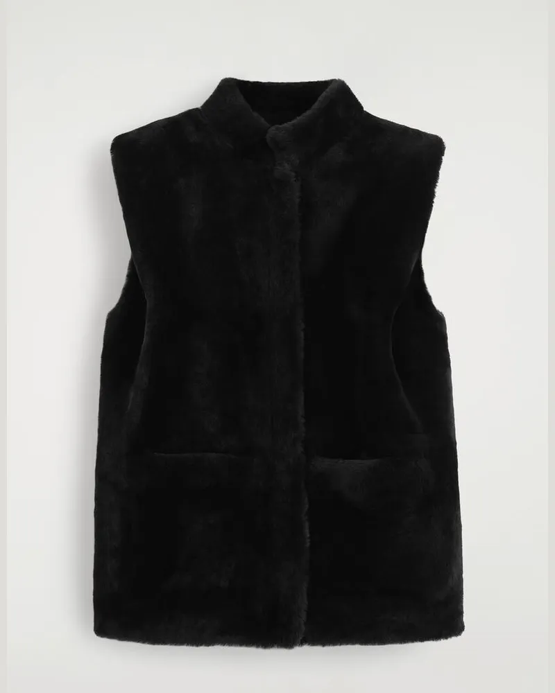 COS Weste Aus Shearling Schwarz