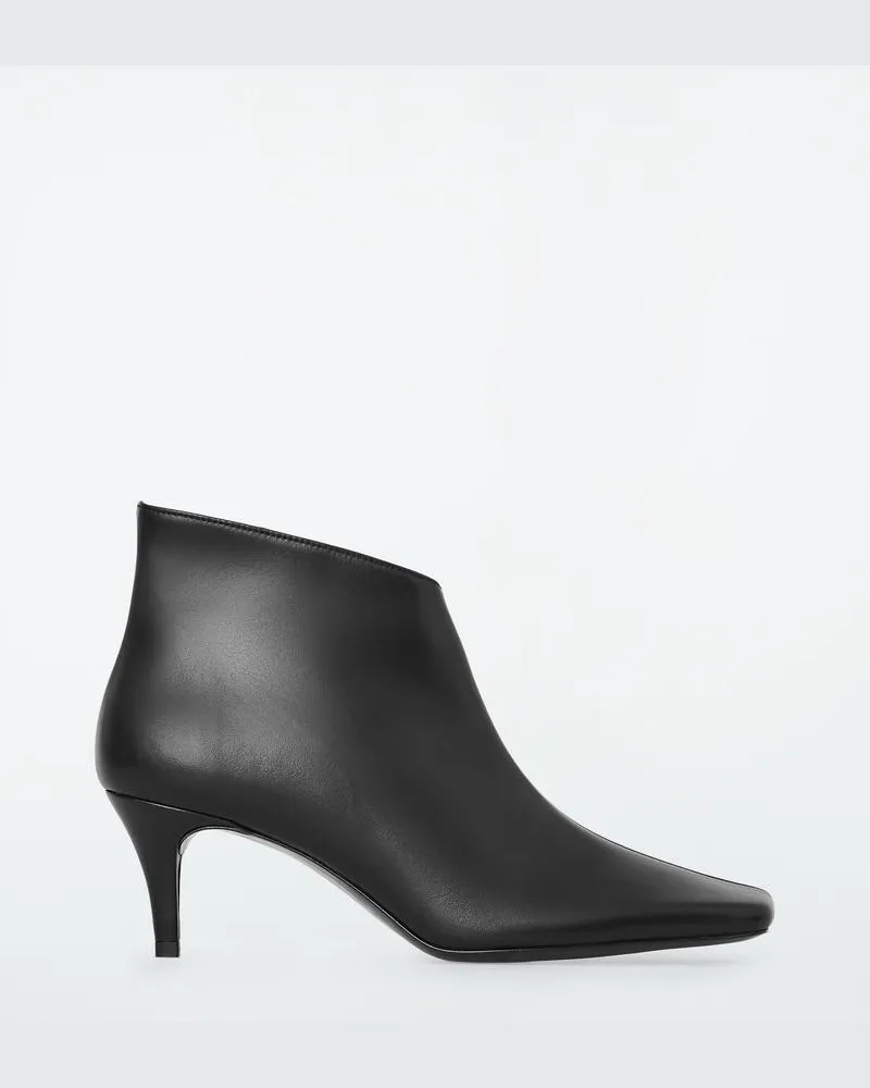 COS Ankle Boots Mit Karreeförmiger Zehenpartie Schwarz