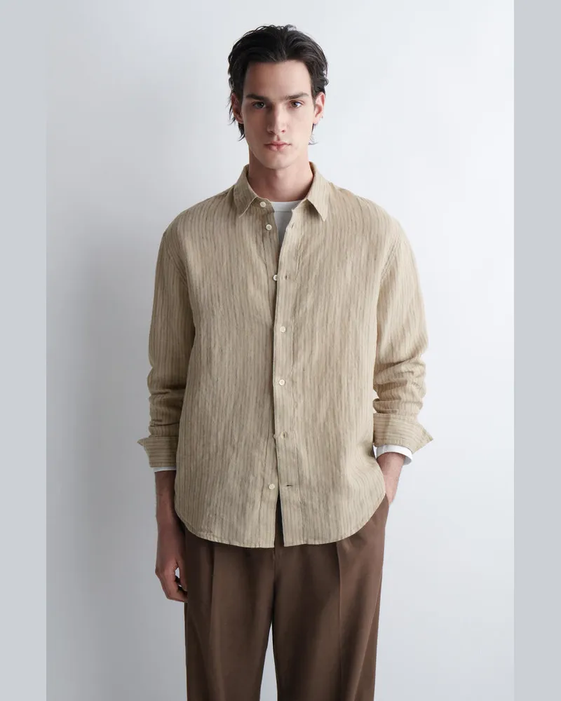 COS Lockeres Leinenhemd Beige