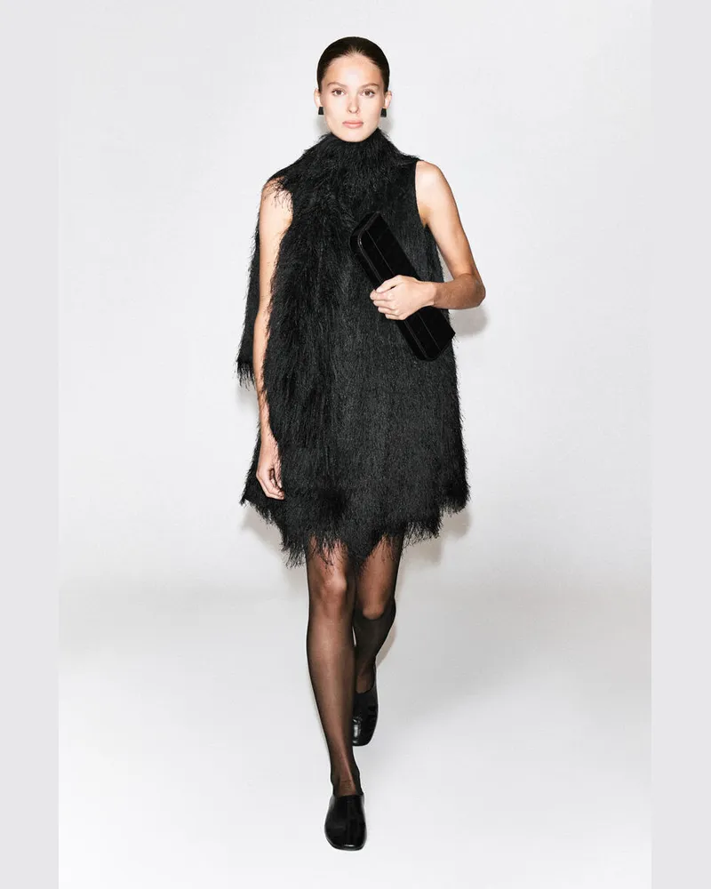 COS Minikleid Mit Fransen Schwarz
