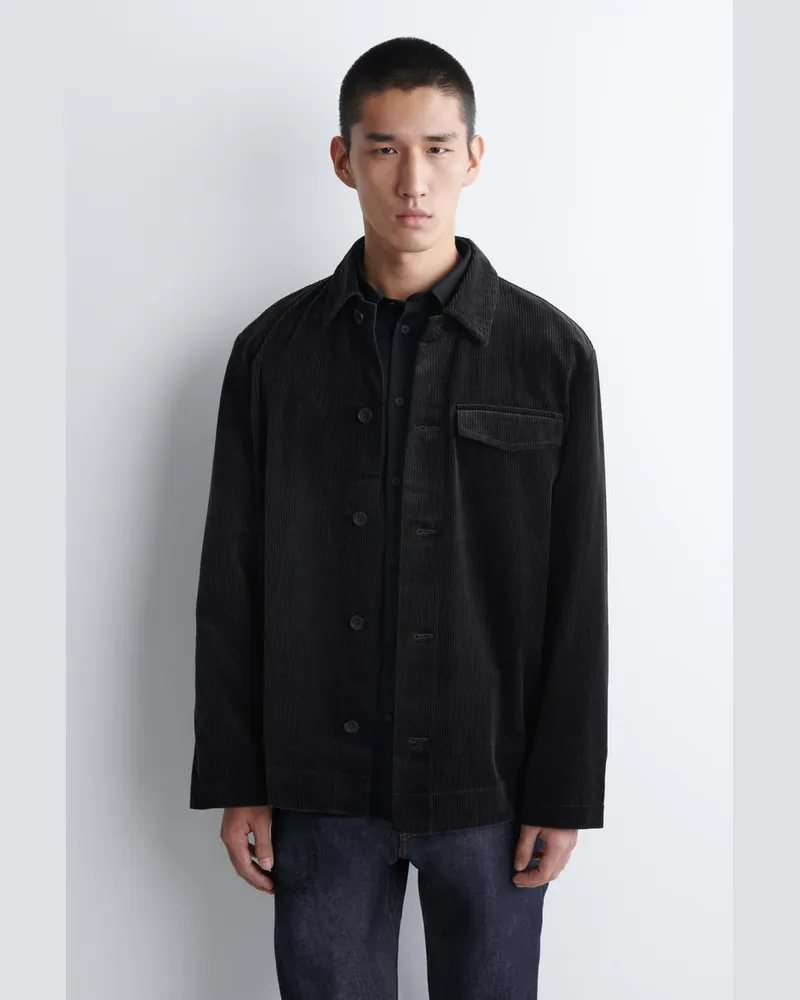 COS Hemdjacke Aus Baumwollcord Schwarz
