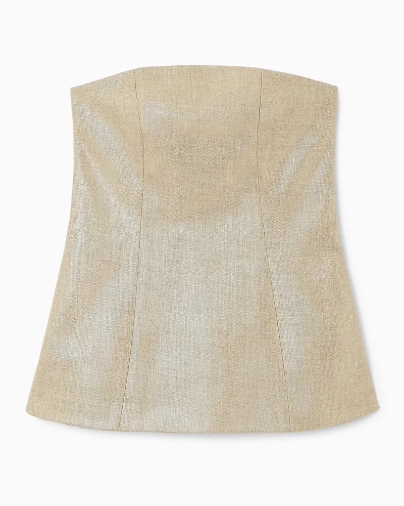 COS Bustier Aus Metallic-Hopsack Beige