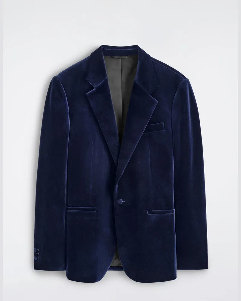COS Velvet Tuxedo Blazer Blau