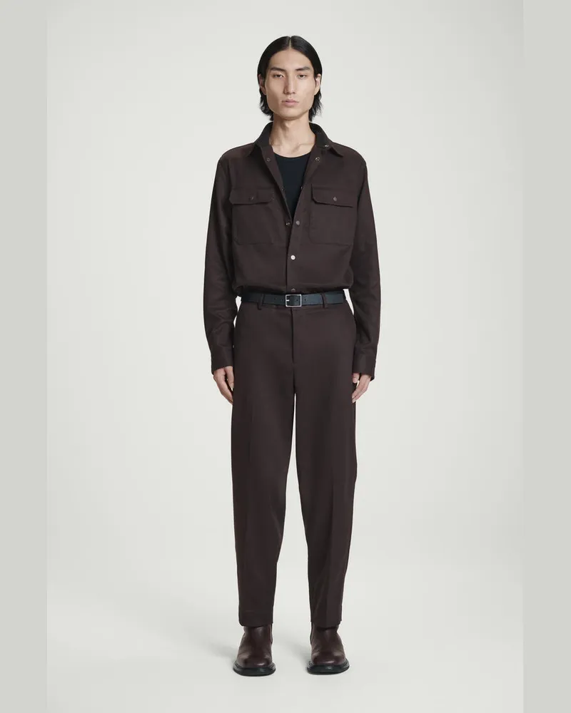 COS Schmal Zulaufende Hose Mit Steppnähten Braun