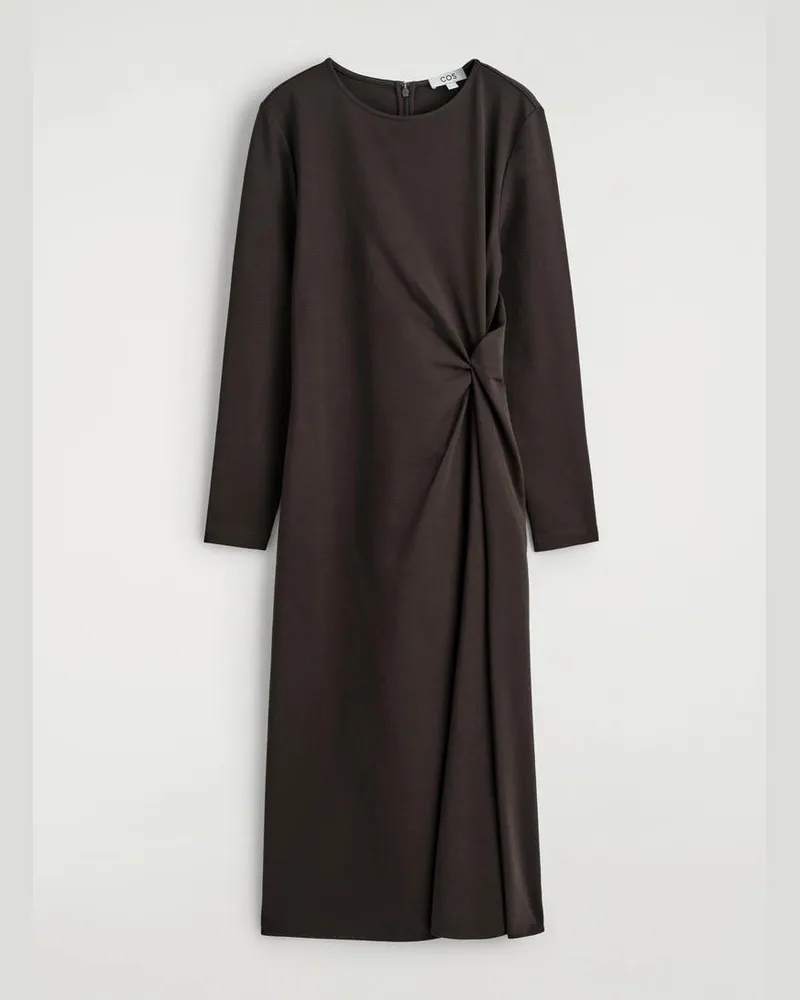 COS Langärmliges Kleid Mit Twist-Detail Braun