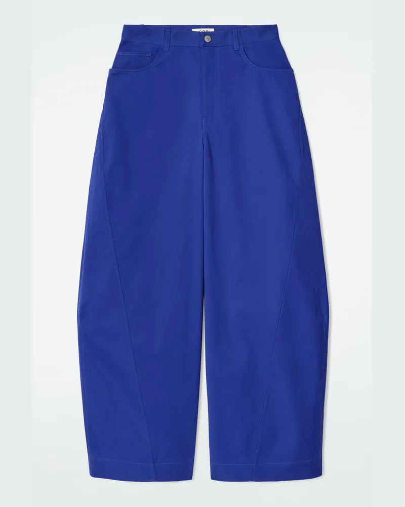 COS Dekonstruierte Baumwollhose Mit Barrel-Bein Blau