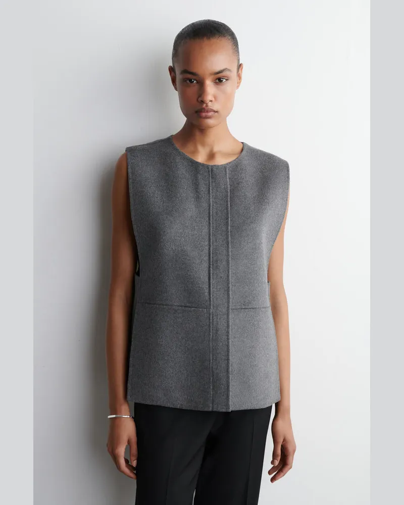 COS Hybride Weste Aus Doubleface-Wolle Grau