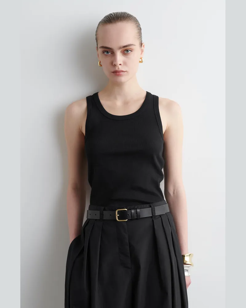 COS Geripptes Tanktop Schwarz